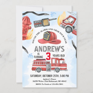 Persoonlijke Brandweerwagen Verjaardagsfeestje Kaart