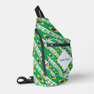 Persoonlijke Brasil- Vlag Tegelpatroon Sling Bag