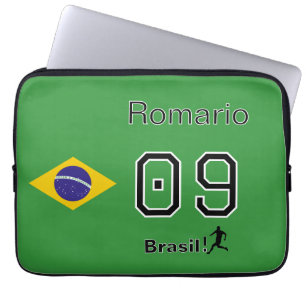 Persoonlijke Brasiliaanse vlag voetbalfan spelersu Laptop Sleeve