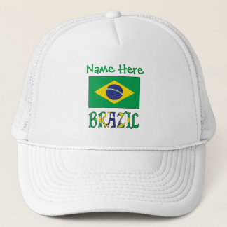 Persoonlijke Braziliaanse Vlag Erfstuk Trucker Pet