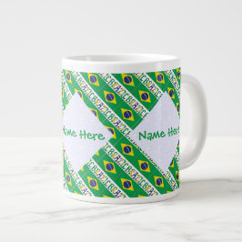 Persoonlijke Braziliaanse Vlag Tegels Grote Koffiekop