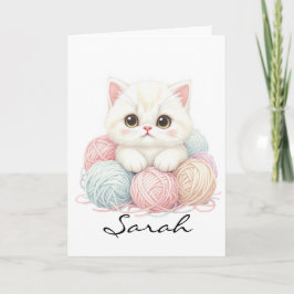 Persoonlijke Brei Kitten Groetkaart Kaart