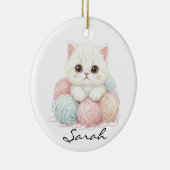 Persoonlijke Brei Kitten Ornament (Rechts)
