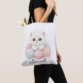Persoonlijke Brei Kitten Schoudertas Tote Bag (Dichtbij)