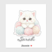 Persoonlijke Brei Kitten Sticker (Vel)