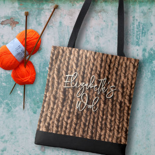 Persoonlijke Brei Wol Zak Tote Bag