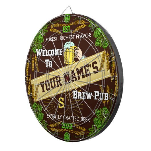 Persoonlijke Brewpub Welkom: Hops Barley Beer Dartbord (Voorkant Rechts)