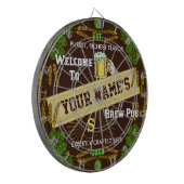 Persoonlijke Brewpub Welkom: Hops Barley Beer Dartbord (Voorkant Links)