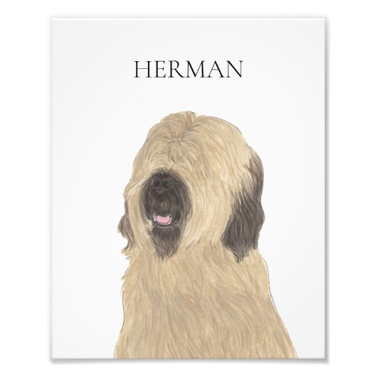 Persoonlijke briard foto afdruk (Voorkant)