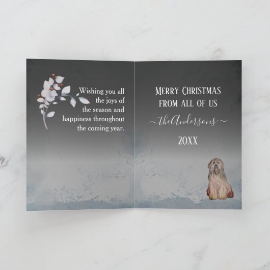 Persoonlijke Briard Kerstmis Feestdagen Kaart (Binnen)