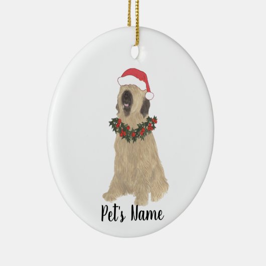 Persoonlijke Briard Kerstmis Keramisch Ornament (Rechts)