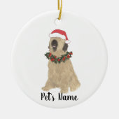 Persoonlijke Briard Kerstmis Keramisch Ornament (Voorkant)