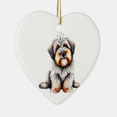 Persoonlijke Briard Puppy Keramisch Ornament (Rechts)