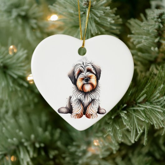 Persoonlijke Briard Puppy Keramisch Ornament (Boom)