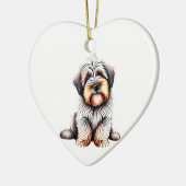 Persoonlijke Briard Puppy Keramisch Ornament (Links)