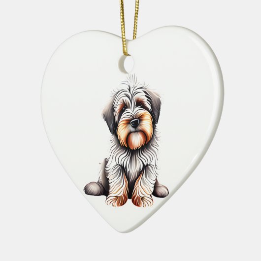Persoonlijke Briard Puppy Keramisch Ornament (Links)