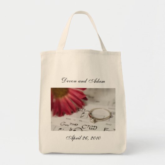 Persoonlijke bridal-Canvas tas - Daisy en Diamond (Voorkant)