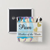 Persoonlijke bridal Party, Dinner and Rehearsal Vierkante Button 5,1 Cm (Voorkant /achterkant)