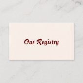 Persoonlijke bride- en Groom-registerKaart Informatiekaartje (Voorkant)