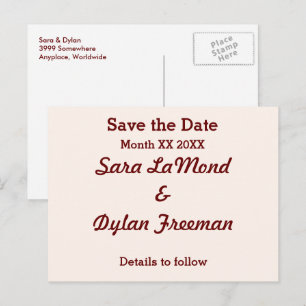 Persoonlijke bride en Groom sparen het Briefkaart