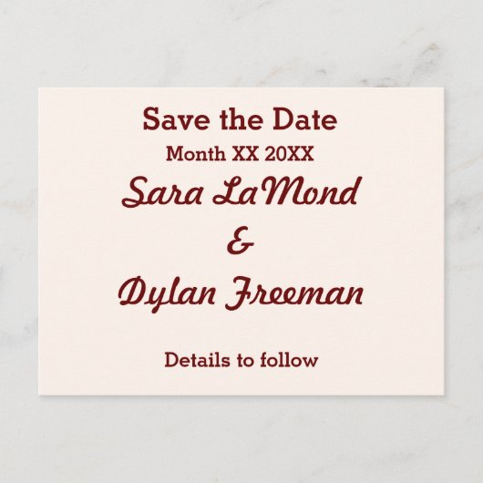 Persoonlijke bride en Groom sparen het Briefkaart (Voorkant)