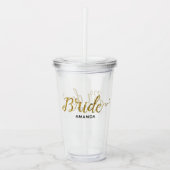 Persoonlijke bride Gold Glitter Acryl Drinkbeker (Voorkant)
