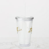 Persoonlijke bride Gold Glitter Acryl Drinkbeker (Rechts)