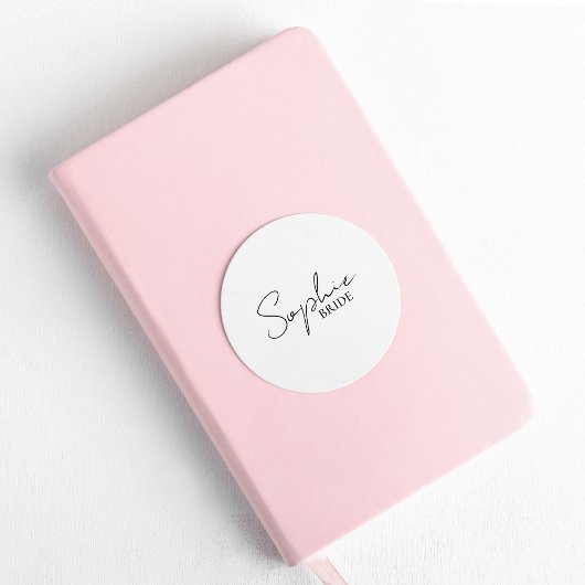 Persoonlijke bride ronde sticker