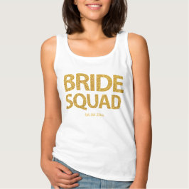 Persoonlijke bride Squad Golden Sequins Tanktop