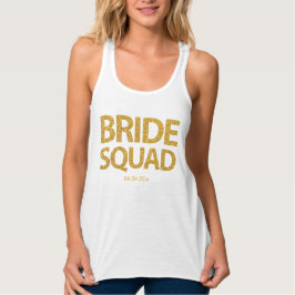 Persoonlijke bride Squad Golden Sequins Tanktop
