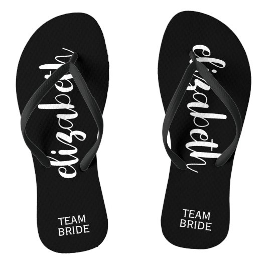 Persoonlijke bride van het Team Zwarte Teenslippers (Voetbed)
