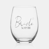 Persoonlijke bride wijnglas zonder voet (Voorkant)