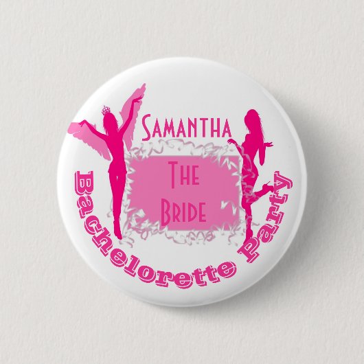 Persoonlijke brides bachelorette ronde button 5,7 cm (Voorkant)