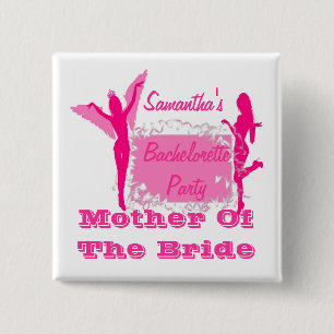 Persoonlijke brides bachelorette vierkante button 5,1 cm