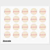 Persoonlijke bride's favoriete Blush Champagne Ronde Sticker (Vel)