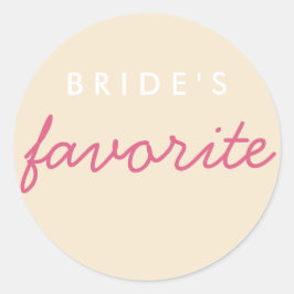 Persoonlijke bride's favoriete Blush Champagne Ronde Sticker