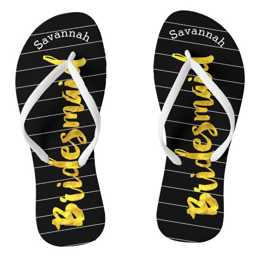 Persoonlijke bridesmaid Faux Gold of enige kleur Teenslippers (Voetbed)