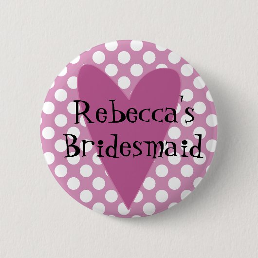 Persoonlijke bridesmaïdbadge / Button (Voorkant)