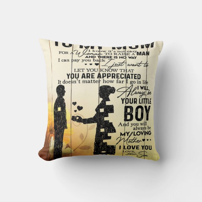 Persoonlijke brief aan mam, aan mijn mam cadeau, kussen (Voorkant)