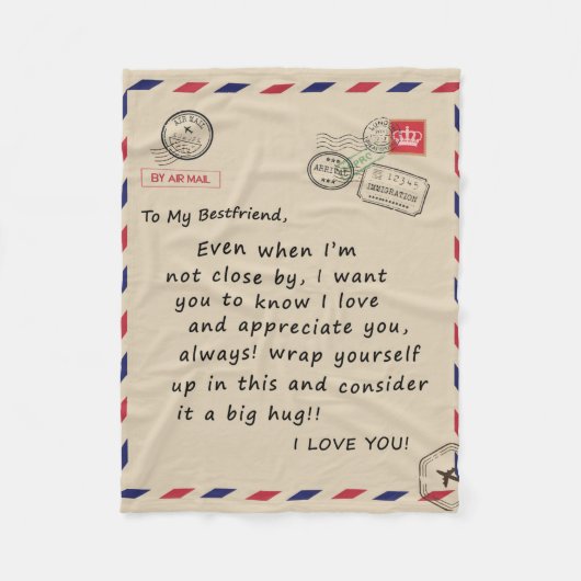 Persoonlijke brief aan mijn beste vriend, fleece deken (Voorkant)