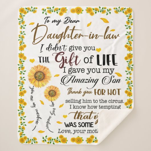 Persoonlijke brief aan mijn dochter in de wet sherpa deken (Voorkant)