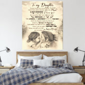 Persoonlijke brief aan mijn dochter van mama canvas afdruk (Insitu (Slaapkamer))