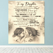 Persoonlijke brief aan mijn dochter van mama canvas afdruk (Insitu (Houten vloer))