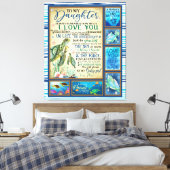 Persoonlijke brief aan mijn dochter van mama canvas afdruk (Insitu (Slaapkamer))