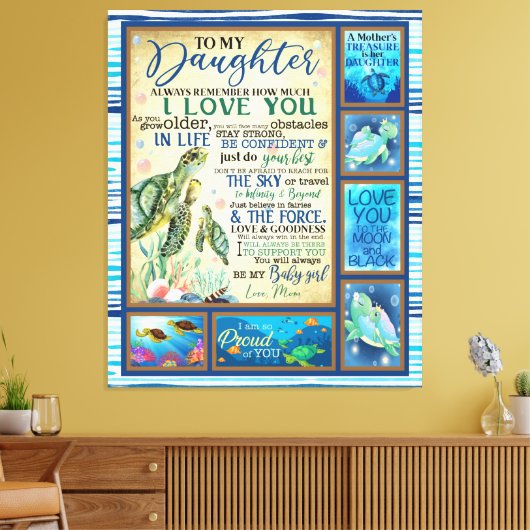 Persoonlijke brief aan mijn dochter van mama canvas afdruk (Insitu (Woonkamer))