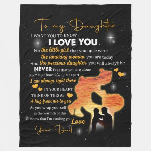 Persoonlijke brief aan mijn dochter van pa B Fleece Deken (Voorkant)