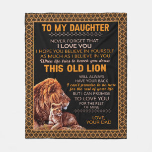 Persoonlijke brief aan mijn dochter van papa B Fleece Deken