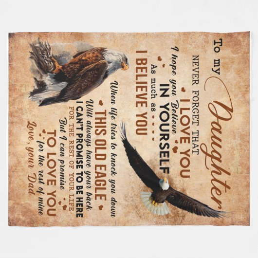 Persoonlijke brief aan mijn dochter van papa fleece deken (Voorkant (Horizontaal))