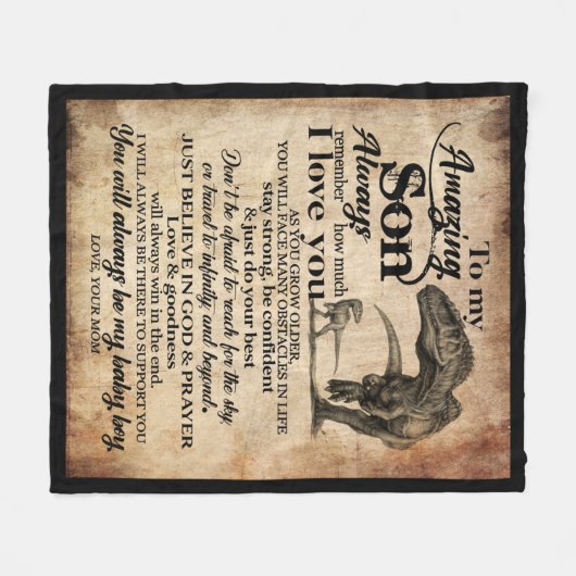 Persoonlijke brief aan mijn geweldige zoon fleece deken (Voorkant (Horizontaal))