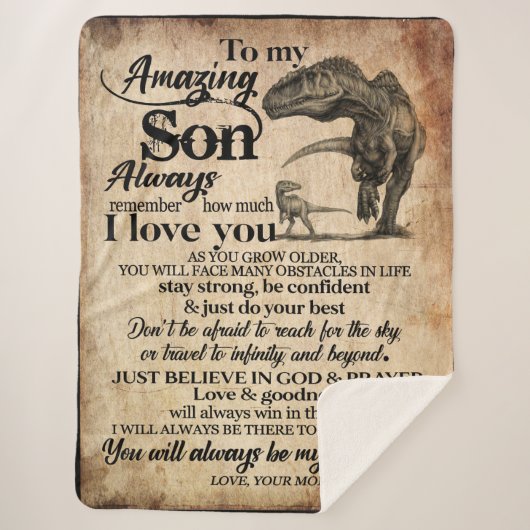 Persoonlijke brief aan mijn geweldige zoon sherpa deken (Voorkant)